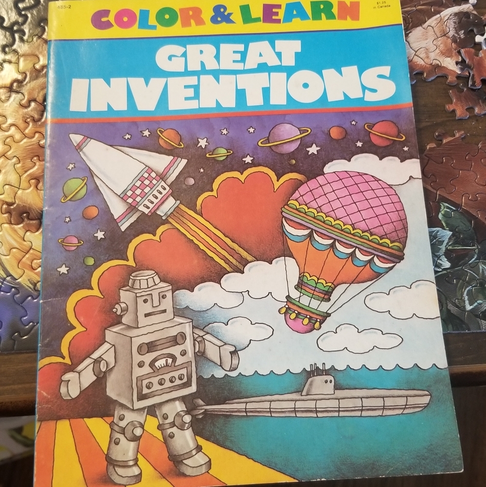 1984 Great Inventions Coloring Book Unused